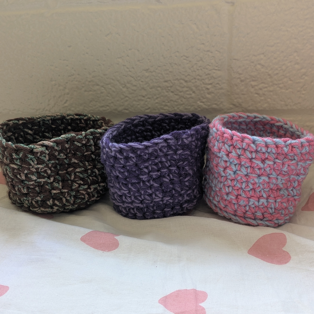 Handmade Crochet Baskets Set